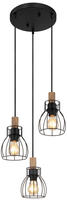 GLOBO LIGHTING H&auml;ngeleuchte "MINA" E27 1 Stk. H&auml;ngeleuchte Schwarz/Holz,