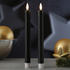 Marelida LED Stabkerzen 25cm 2er Set anthrazit