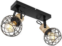 GLOBO LIGHTING Deckenstrahler "LACKY" E27 1 Stk. Deckenspot/schwarz/MDF braun/