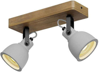 Lindby Mirka 2 Deckenleuchte Grey/Dark Wood (9624599)