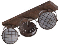 Lindby - Strahler Tamin, Rostfarben, 3-flammig, Glas, G9 - Rost, Wei&szlig;