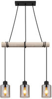 GLOBO LIGHTING H&auml;ngeleuchte "HADERA" E27 1 Stk. H&auml;ngeleuchte Schwarz/Holz,
