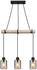 Globo Hängeleuchte Natur Schwarz Holz Metall Glas 10x140 cm (4558339902)