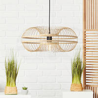 Brilliant Pendelleuchte "Busan" E27 1 Stk. H&auml;ngelampe 48cm schwarz/natur