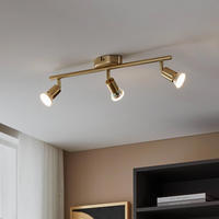 Eglo 3er Led Spot Buzz Messing 48,5 X 6,5 Cm Gu10, Messing Geb&uuml;rstet Deckenlampen &