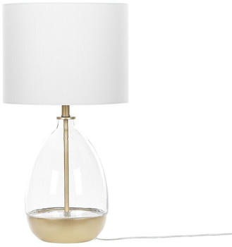 Beliani Tischlampe OKARI Gold/Transparent/weiß