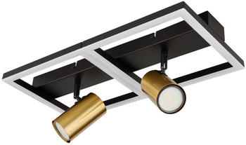 Globo LED-Wandleuchte Opal Schwarz Messing Metall Kunststoff 22x15.5 cm (4558746502)