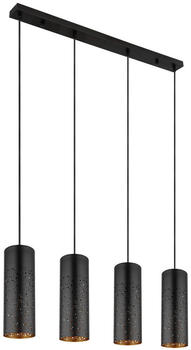 Globo H&auml;ngeleuchte Schwarz Gold Metall 10x150 cm (4558508002)