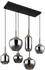 Globo Hängeleuchte Natur Schwarz Metall Glas Textil 40x120 cm (4558830801)