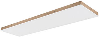 Globo LED-Deckenleuchte Opal Weiß Dunkelbraun Metall Kunststoff Holzwerkstoff rechteckig F 30x7.5 cm (4558177203)