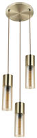 Decken Strahler Messing Pendel Lampe Zylinder Ess Zimmer Beleuchtung Glas-amber