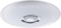 Globo Tune LED Deckenleuchte weiß opal mit Bluetooth Lautsprecher 47,5x5,7cm weiß,opal (41341-24)