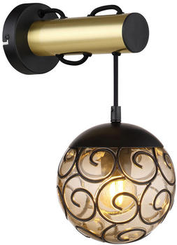 Globo Wandleuchte Maxi Braun Grau Schwarz Gold Metall Kunststoff 24.5x36 cm (4558458503)