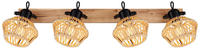 GLOBO LIGHTING Deckenspot "VALLI" E27 1 Stk. Dunkelbrauner Strahler mit Hanf,...