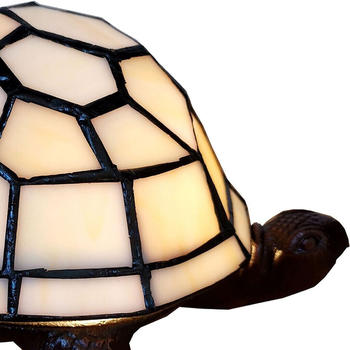 LumiLamp Tiffany Tischlampe Schildkröte 22x18x16 cm Beige