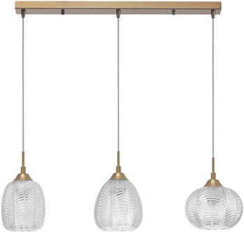 Nova Luce Pendelleuchte Vario in Transparent und Gold E14 3-flammig transparent