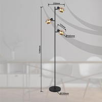 GLOBO LIGHTING Stehlampe "TOKKI" E14 1 Stk. Stehleuchte Schwarz, Glas...