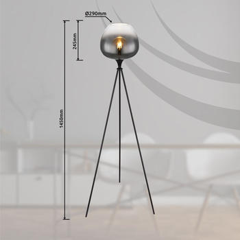 Globo Stehleuchte Maxy, Schwarz 145 cm (4558451811)