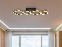 GLOBO LIGHTING LED Deckenleuchte "DUSTIN" LED-Modul 1 Stk. Warmwei&szlig; Deckenlampe,