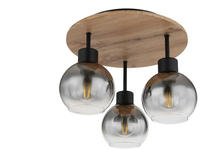 GLOBO LIGHTING Deckenleuchte "MOITAS" E27 1 Stk. Deckenleuchte Schwarz/Holzoptik,