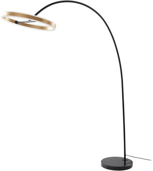 Lucande Yekta LED-Bogenstehlampe, stepdim, messing
