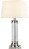 Searchlight Tischleuchte Pedestal, silber mit Schirm in Creme