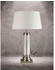 Searchlight Tischleuchte Pedestal, silber mit Schirm in Creme