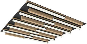 Wofi Palermo LED Deckenleuchte Schwarz-Holz 40W Warmweiss 3-Stufen Dimmbar 9031-1006