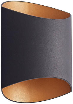 Arcchio Vilja Wandleuchte, schwarz, gold, oval