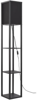 Lindby Birta Stehleuchte mit Ablage, Holz, schwarz