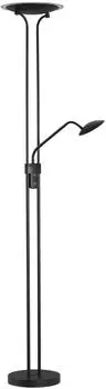 Fischer & Honsel Tallri LED Stehleuchte 34,2W Lesearm Tunable white steuerbar dimmbar Fluter Glas d.35cm sandschwarz 40489
