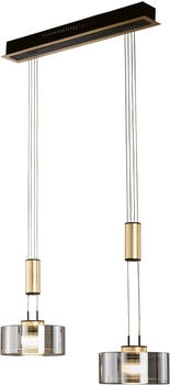 Fischer & Honsel Lavin LED Pendelleuchte 2-fach 17,1W warmweiss dimmbar Glas rauchfarben sandschwarz 61058