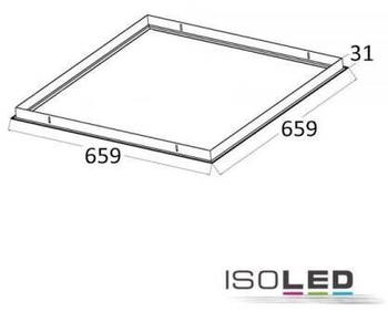 ISOLED Einbaurahmen weiß RAL 9016 für LED Panel 625x625