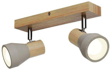 Lindby Filiz 2 Deckenleuchte Concrete/Wood (9621837)