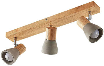 Lindby Filiz 3 Deckenleuchte Concrete/Wood (9621838)