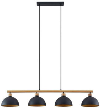 Lindby Tirzana 4 Pendelleuchte Black/Light Wood (9627420)