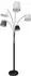 SalesFever Bogenlampe 5-flammig Stoff Gestell Metall Beige-Braun-Schwarz 394045