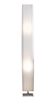 SalesFever Parto Stehlampe Plissee Latex-Lampenschirm verchromtes Metall weiß 120 cm