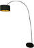 SalesFever Bogenlampe 1-flammig Stoff Gestell Metall B 135xT 38xH 201cm Schwarz-Goldfarben 394076