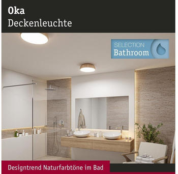 Paulmann Oka LED Deckenleuchte IP44 White/Wood (71083) – Ein stilvolles Beleuchtungselement für jeden Raum