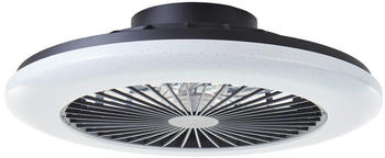 Brilliant LED Deckenleuchte Salerno Schwarz 40W 4700lm mit Ventilator schwarz