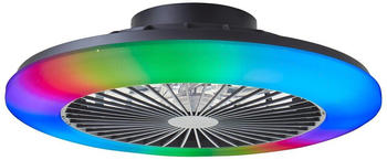 Brilliant LED Deckenleuchte Salerno Schwarz 40W 4700lm mit Ventilator schwarz – Brilliant LED Deckenleuchte Salerno mit Ventilator und RGBW-Farbwechsel
