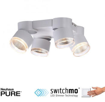 Pure LED-Deckenleuchte PURE-NOLA, weiß, 4-flammig, drehbar, dimmbar (6864-16)