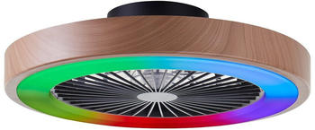 Brilliant LED Deckenleuchte Slimline in Braun und Schwarz 40W 4700lm mit Ventilator braun (G60060/09)