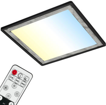 Briloner SLIM DECO LED Panel CCT dimmbar 42x42cm 22W Schwarz-Silber steuerbare Lichtfarbe+Fernbedienung (7459414)