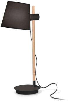 IDEAL LUX Axel Tischlampe mit Holz, schwarz/natur