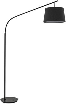 IDEAL LUX Bogenlampe Daddy mit Textilschirm, schwarz