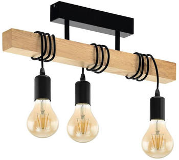 Eglo Deckenlampe Townshend aus Holz, 3-flammig schwarz