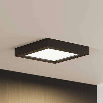PRIOS LED-Deckenlampe Alette, schwarz, 18 W, CCT, dimmbar