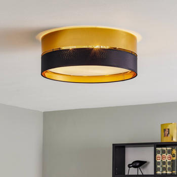 TK Lighting Deckenleuchte Hilton, schwarz/gold, Ø 45cm